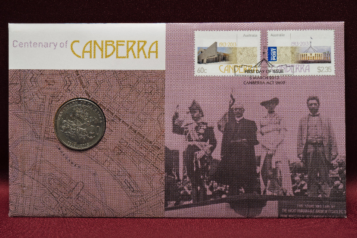 2013 Centenary of Canberra 20c PNC