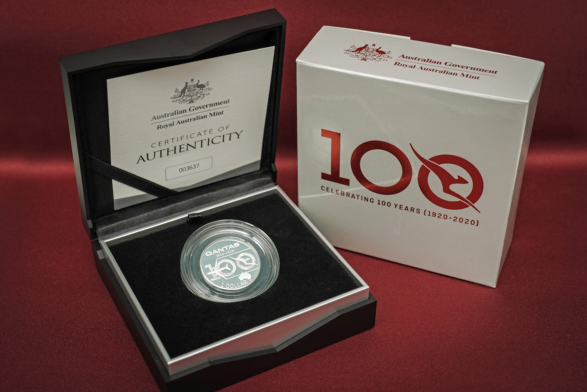 2020 Qantas Centenary $1 1/2oz Silver Proof Coin