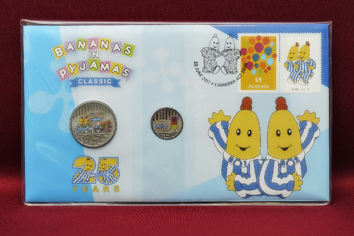2017 Bananas in Pyjamas Two Coloured Coin PNC